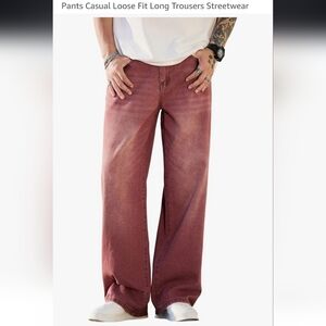 Mens Red Wide Leg Skater Jeans NWT